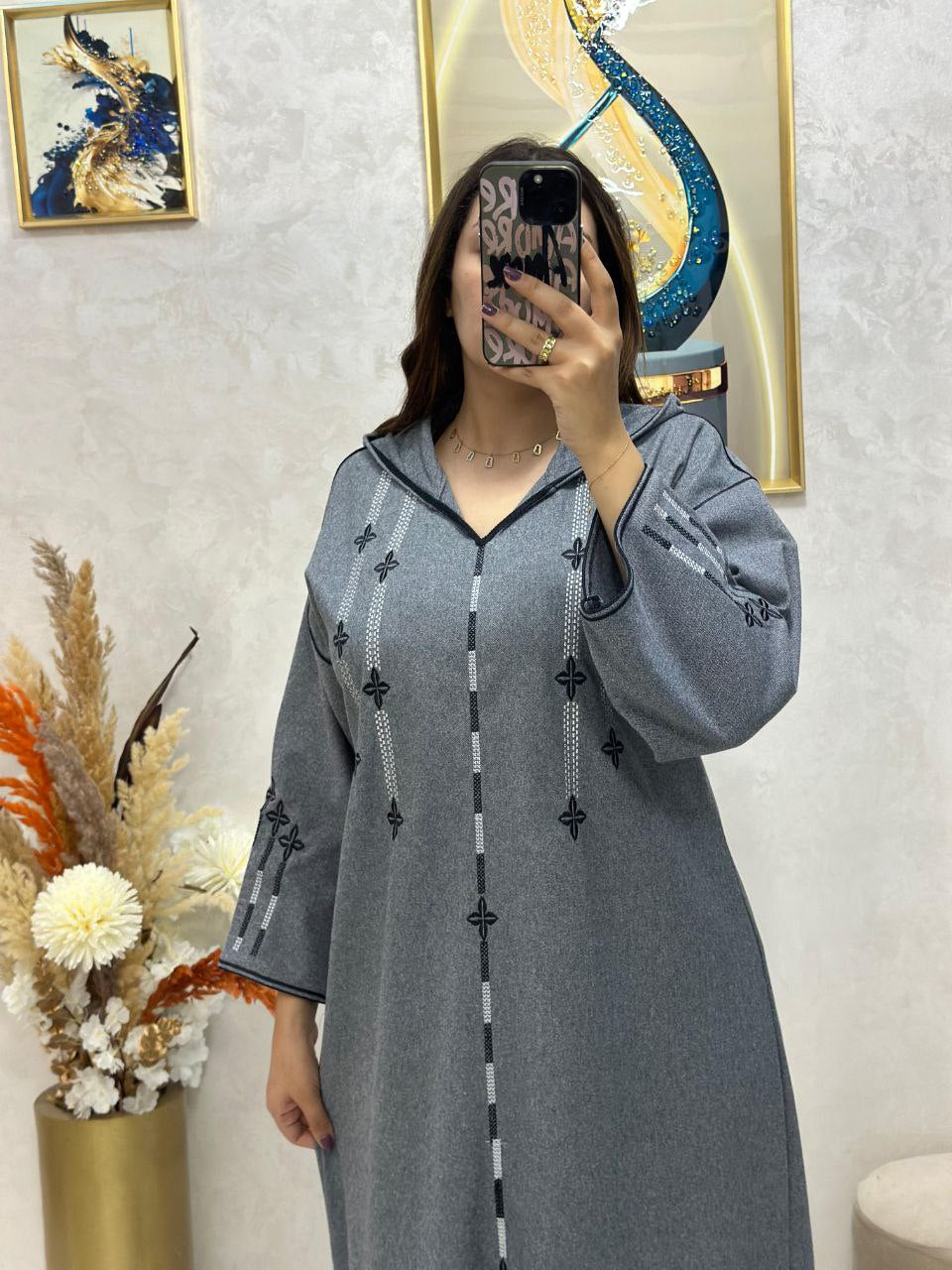 Jellaba Parchemin au tissu tweed de haute qualité 🧵