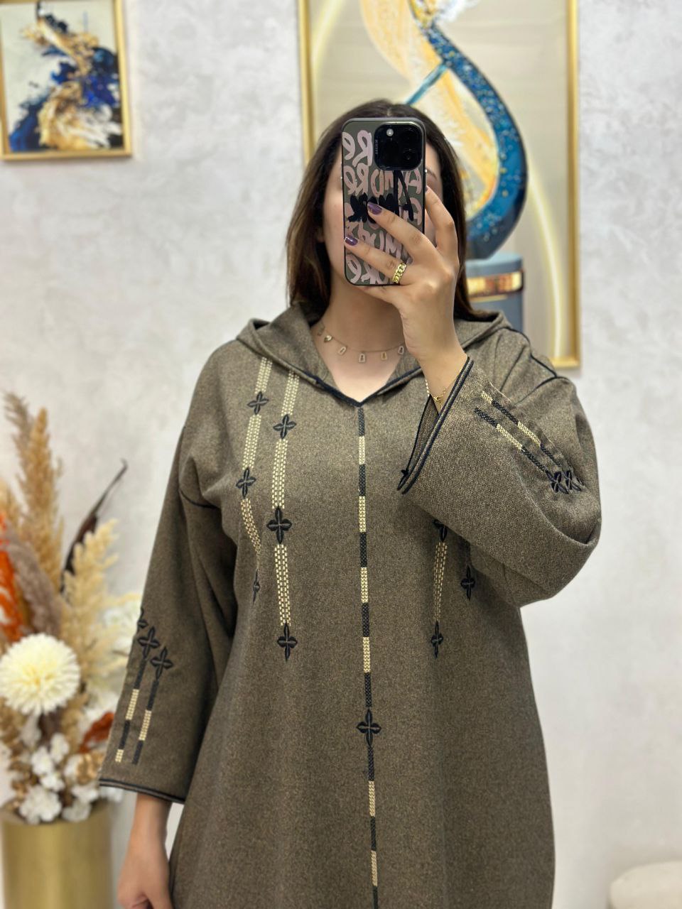 Jellaba Parchemin au tissu tweed de haute qualité 🧵