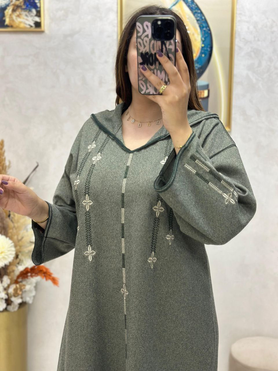 Jellaba Parchemin au tissu tweed de haute qualité 🧵