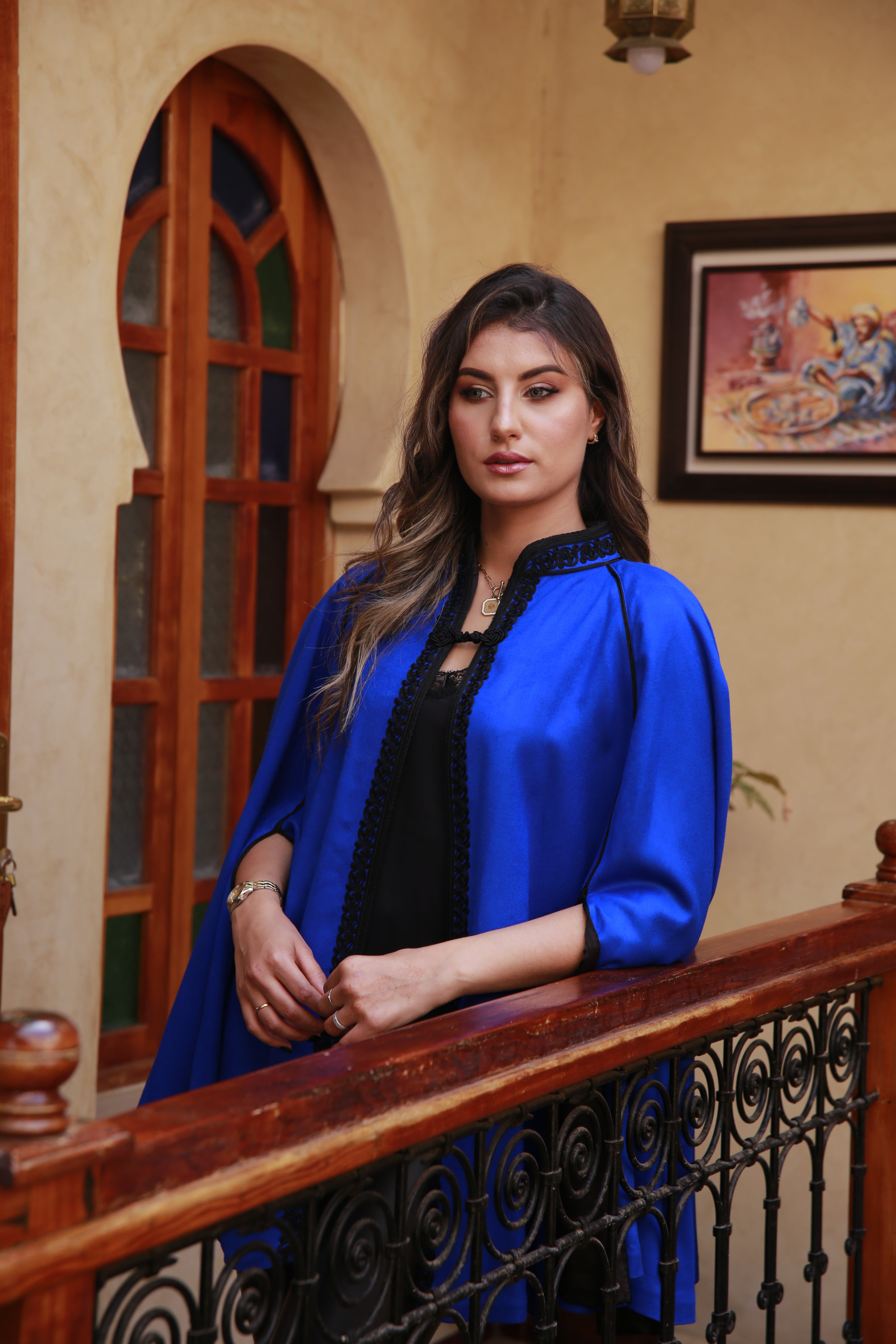 Cape Mlifa Col Officier - Façon maalem - Cape pour femme - Cape en Mlifa Cashemire