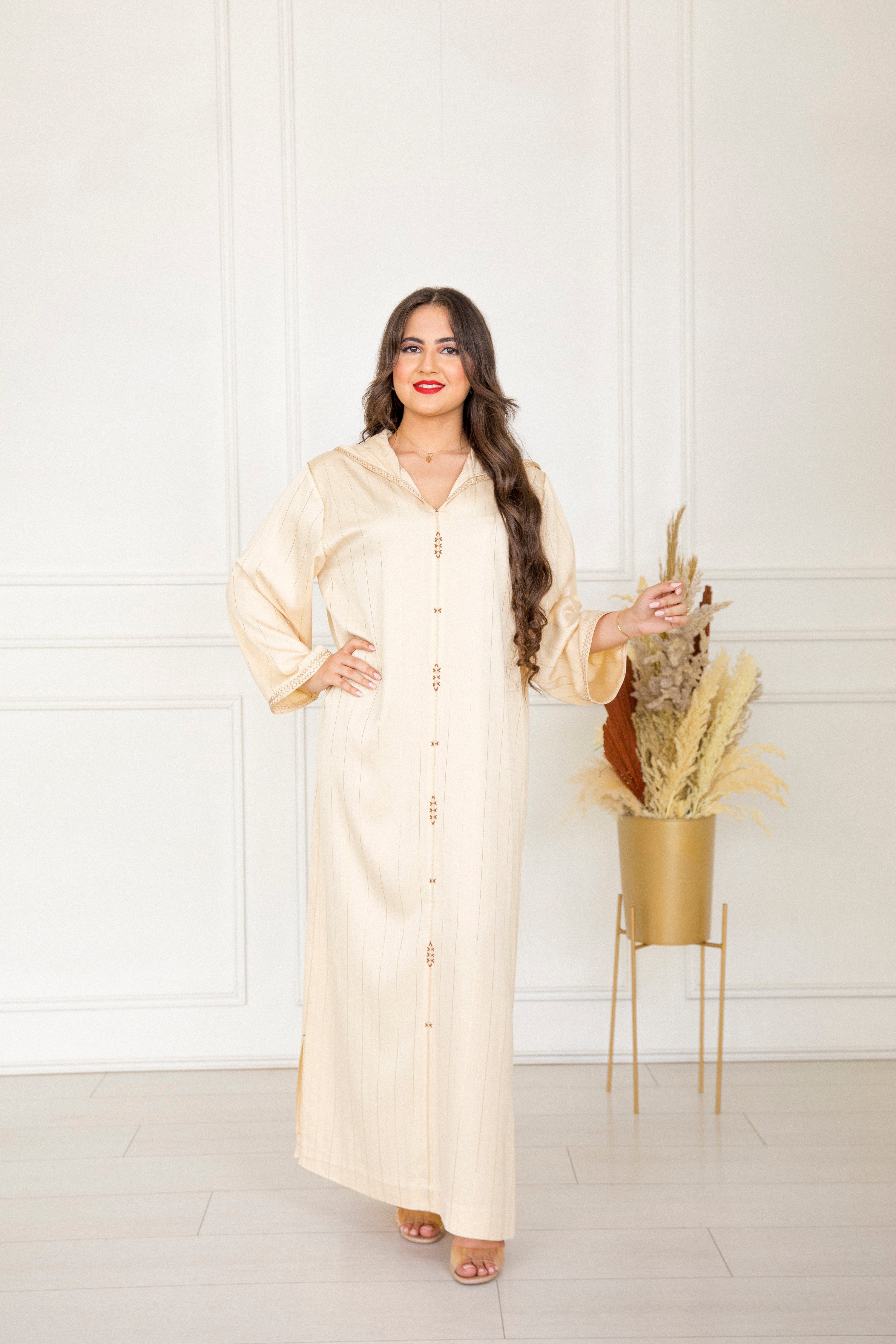 Djellaba Berchmane été 2023 - Crêpe vichy 100% Handmade