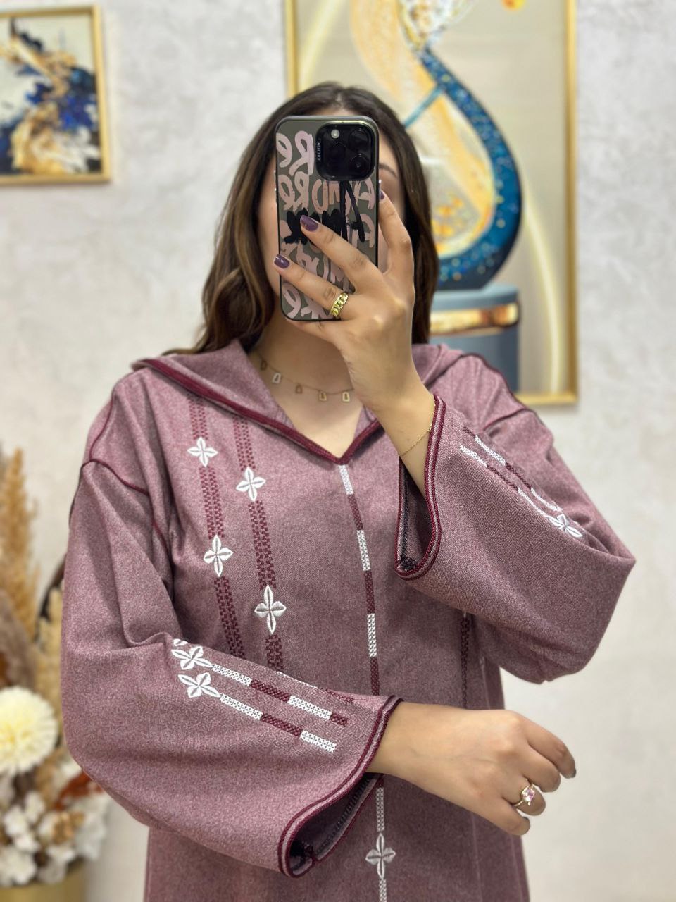 Jellaba Parchemin au tissu tweed de haute qualité 🧵