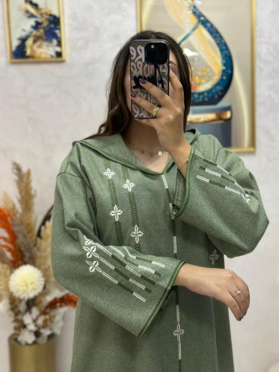 Jellaba Parchemin au tissu tweed de haute qualité 🧵