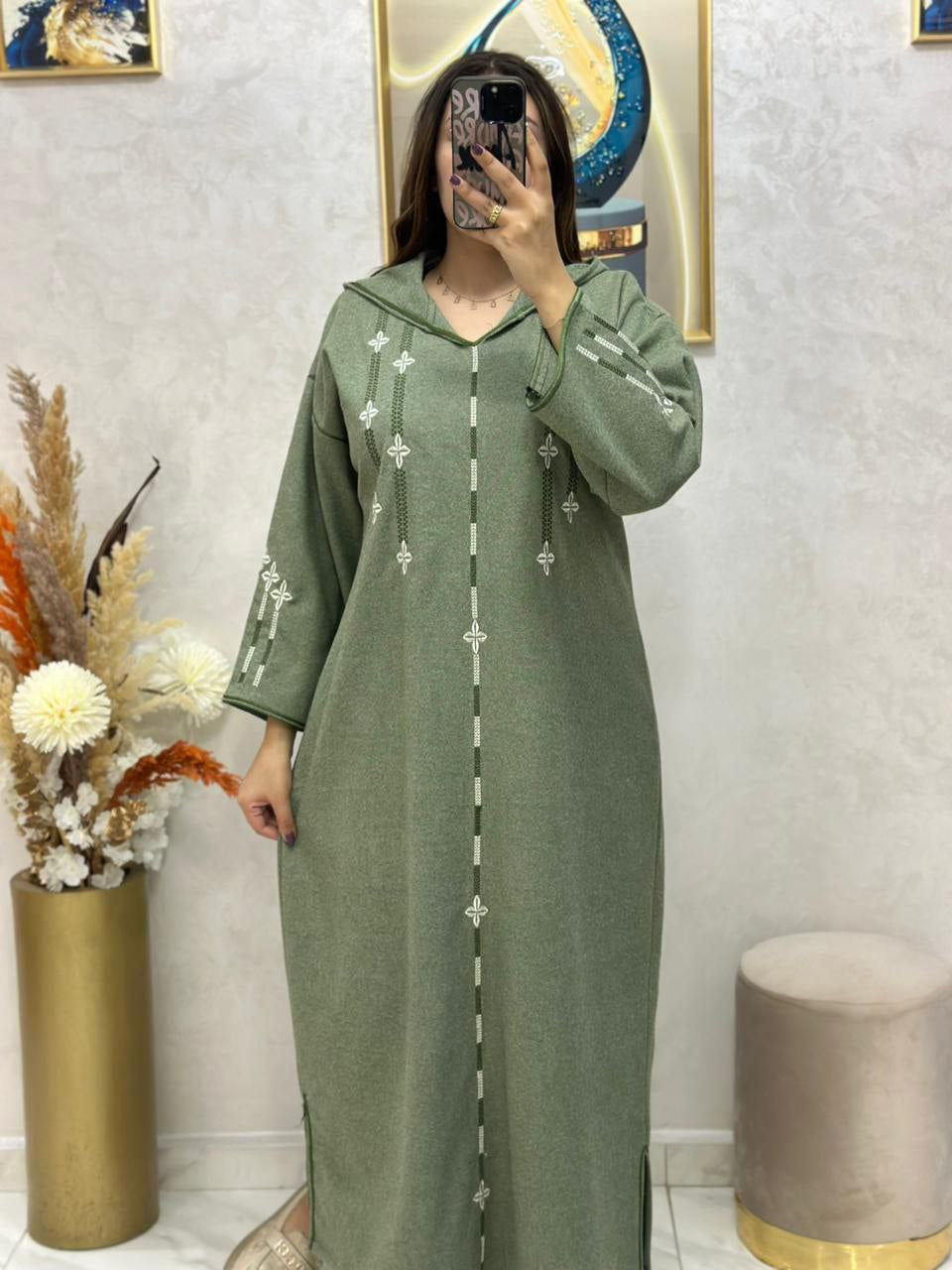 Jellaba Parchemin au tissu tweed de haute qualité 🧵