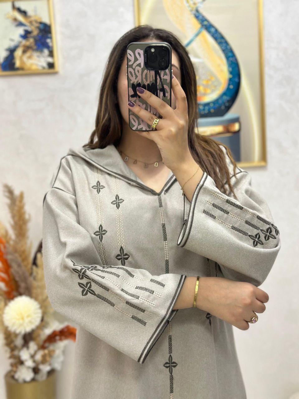 Jellaba Parchemin au tissu tweed de haute qualité 🧵