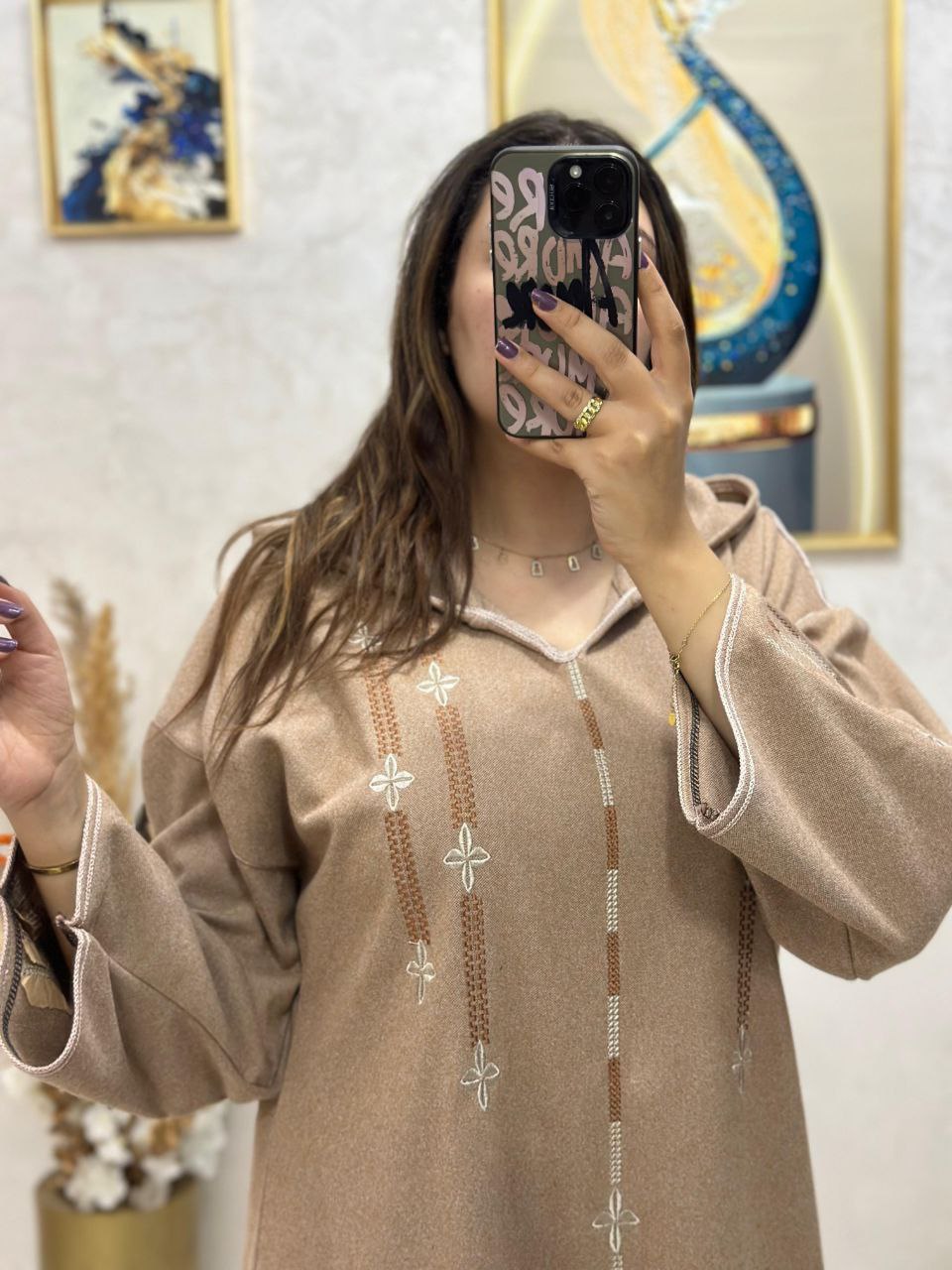 Jellaba Parchemin au tissu tweed de haute qualité 🧵