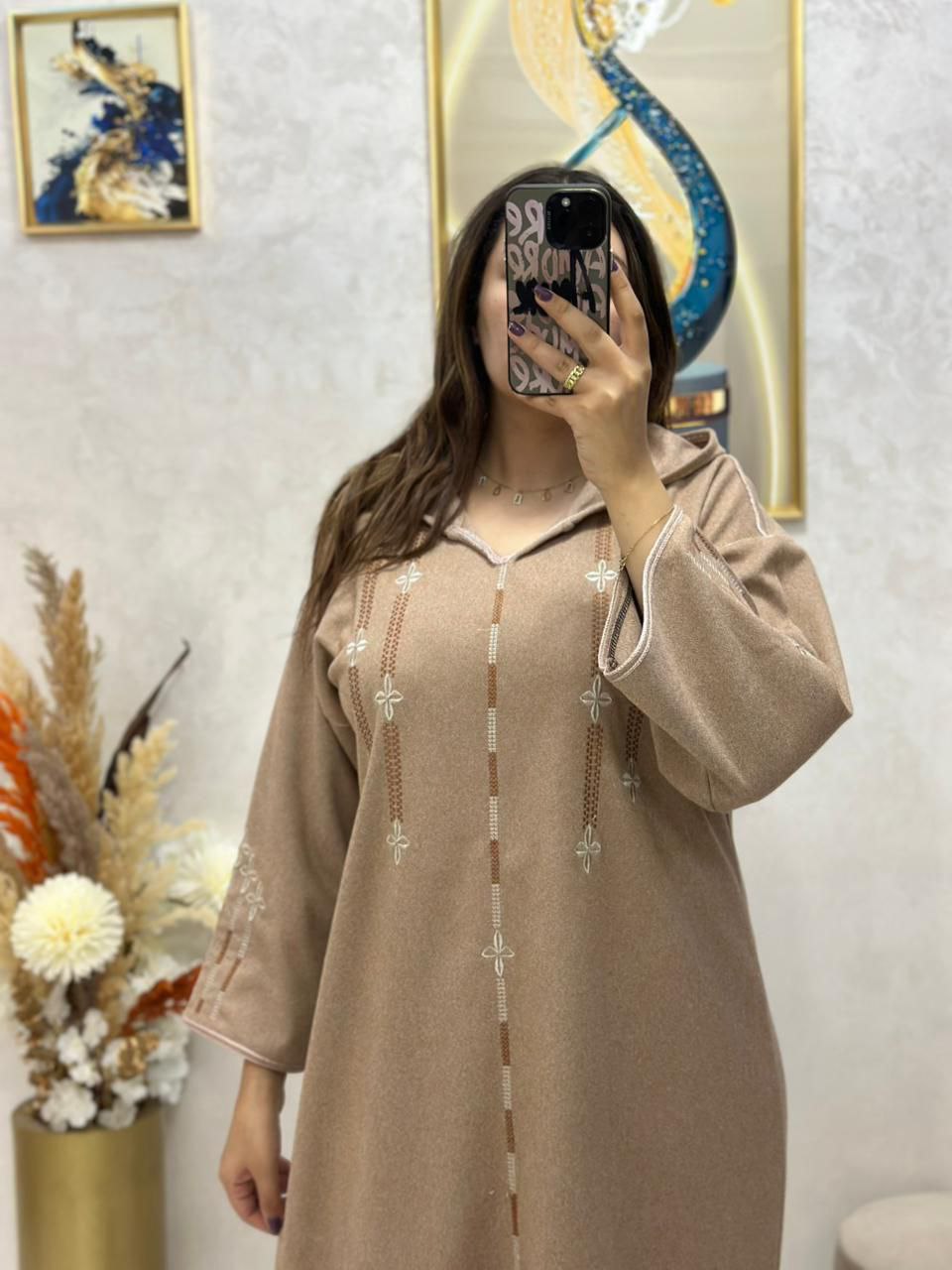 Jellaba Parchemin au tissu tweed de haute qualité 🧵