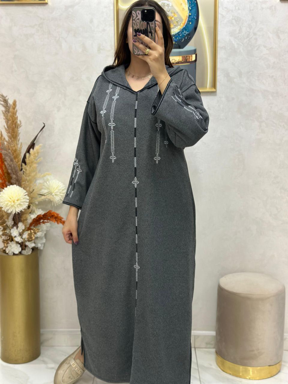 Jellaba Parchemin au tissu tweed de haute qualité 🧵