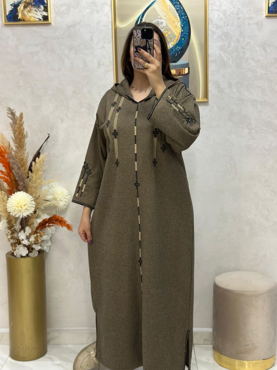 Jellaba Parchemin au tissu tweed de haute qualité 🧵