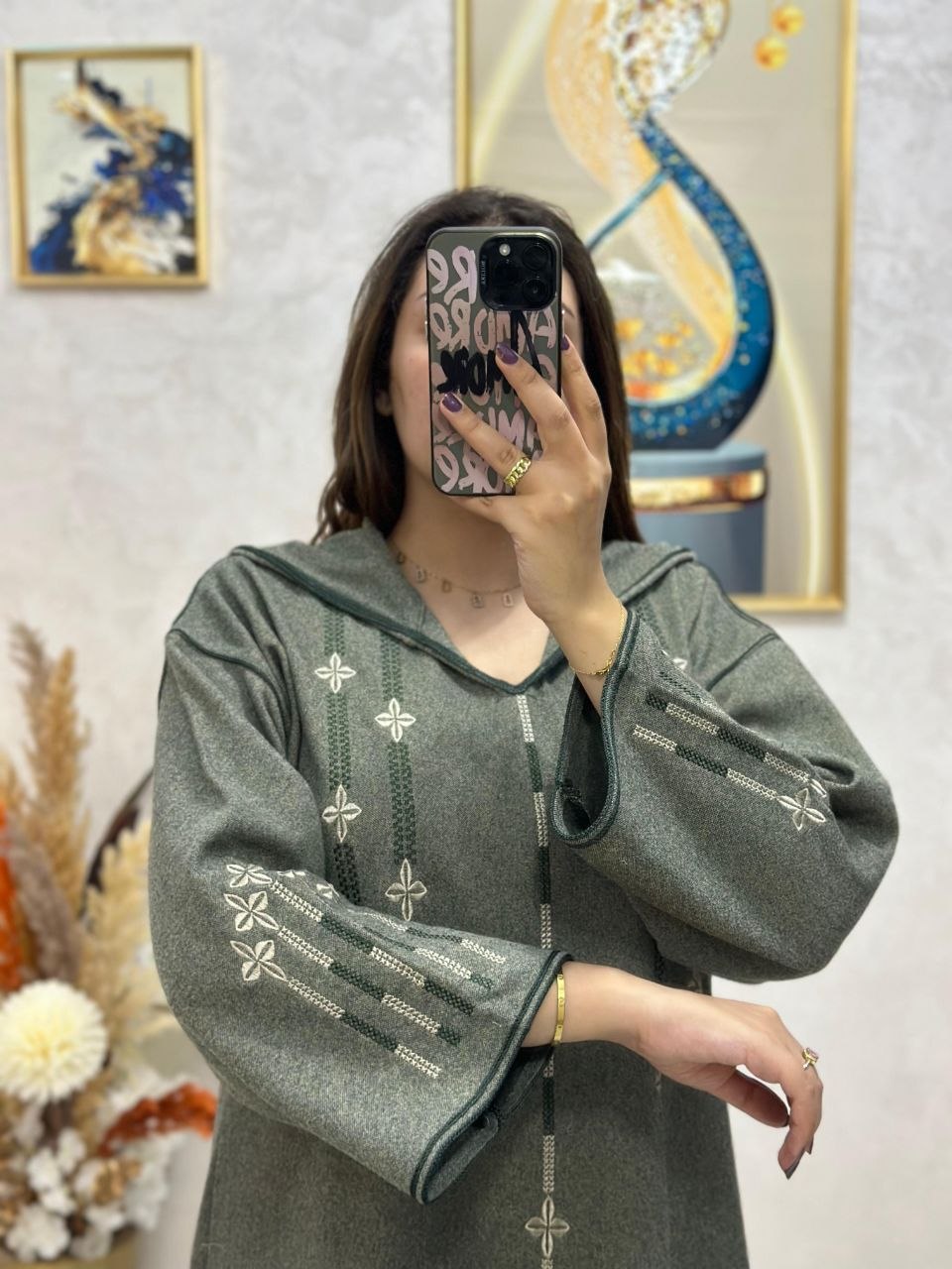 Jellaba Parchemin au tissu tweed de haute qualité 🧵