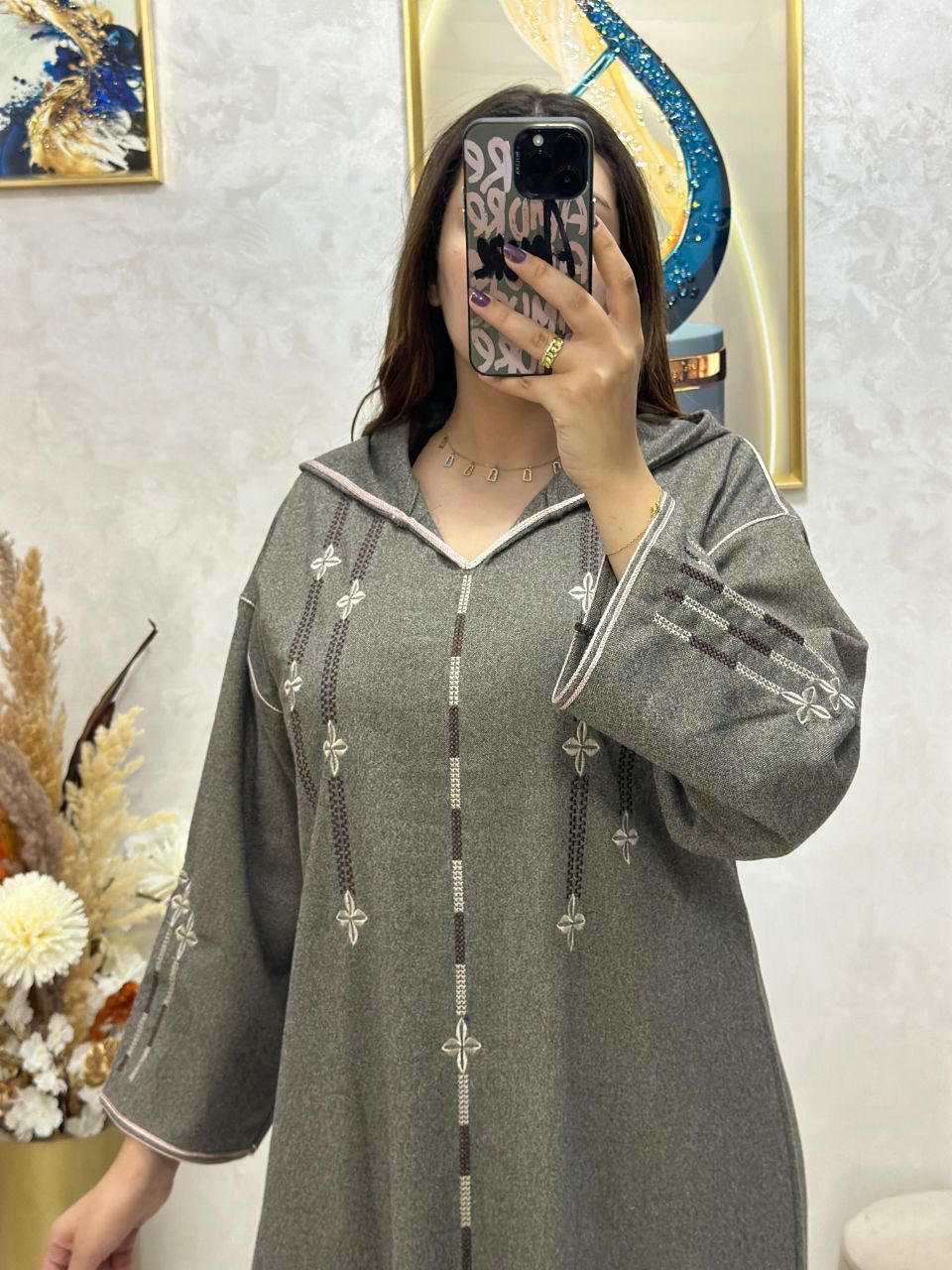 Jellaba Parchemin au tissu tweed de haute qualité 🧵