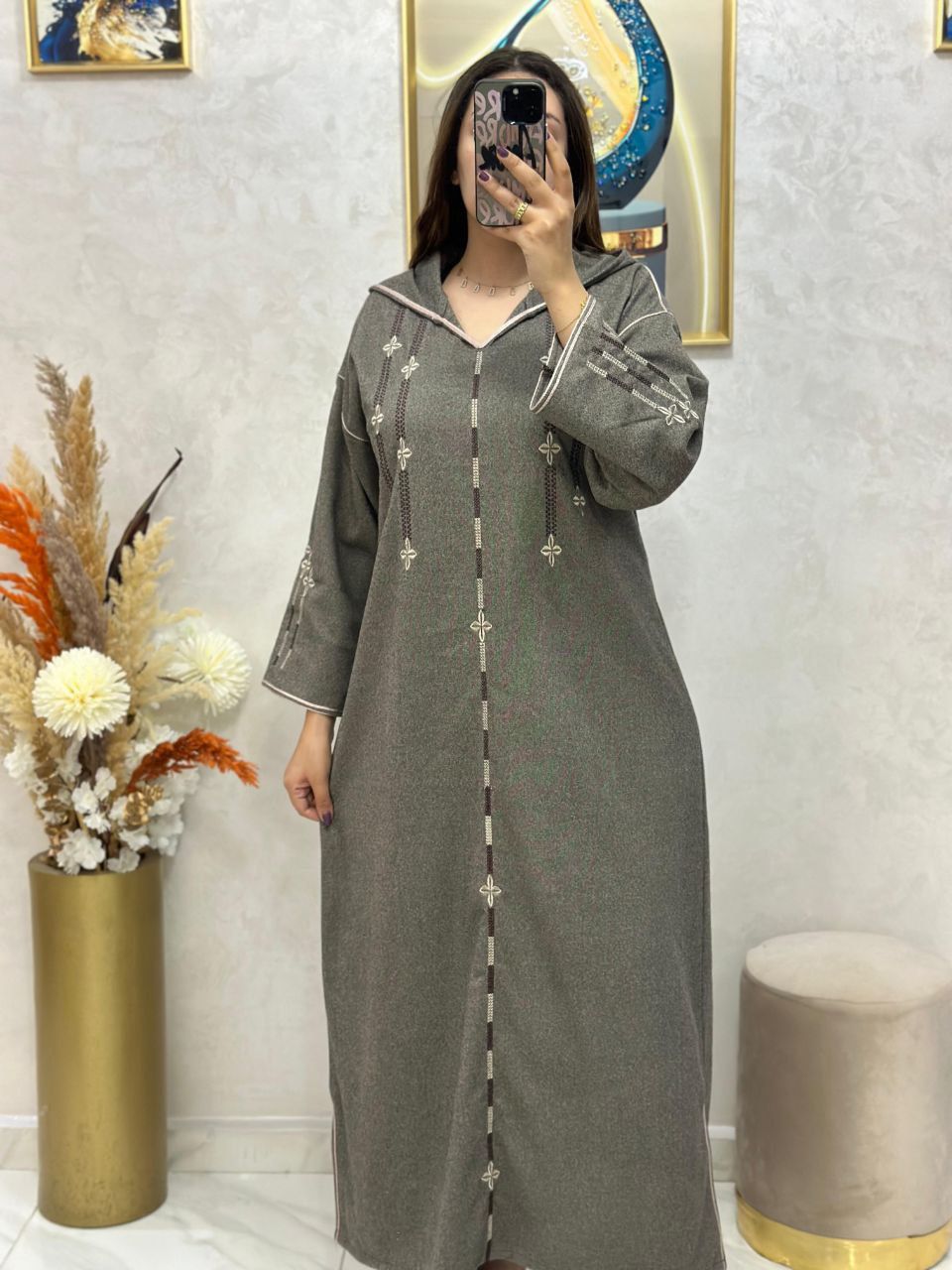Jellaba Parchemin au tissu tweed de haute qualité 🧵