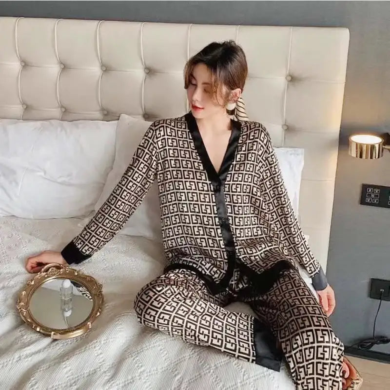 Pyjama Femme Satin Motif Japonais