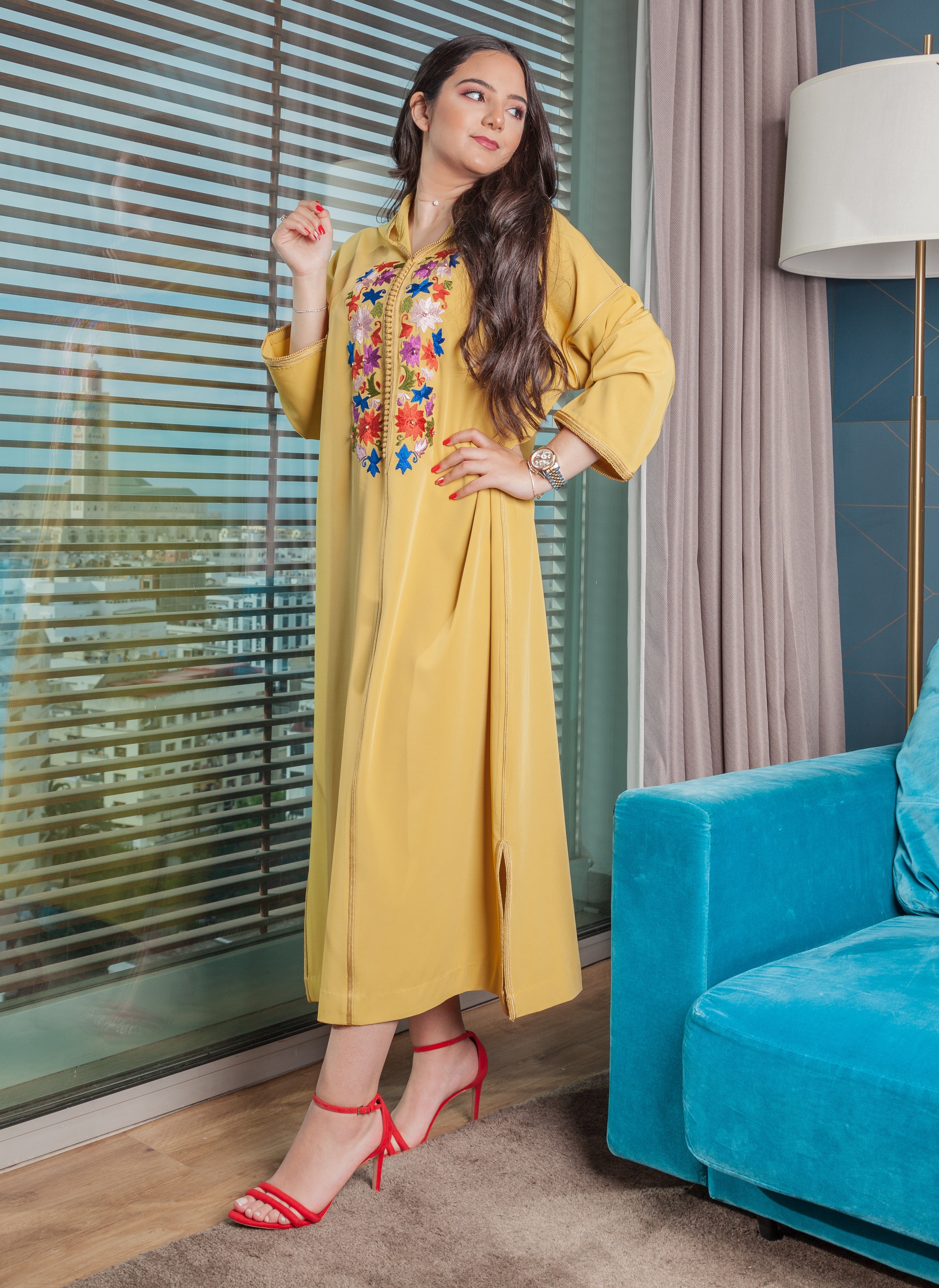 Djellaba Fleurie AMIRA